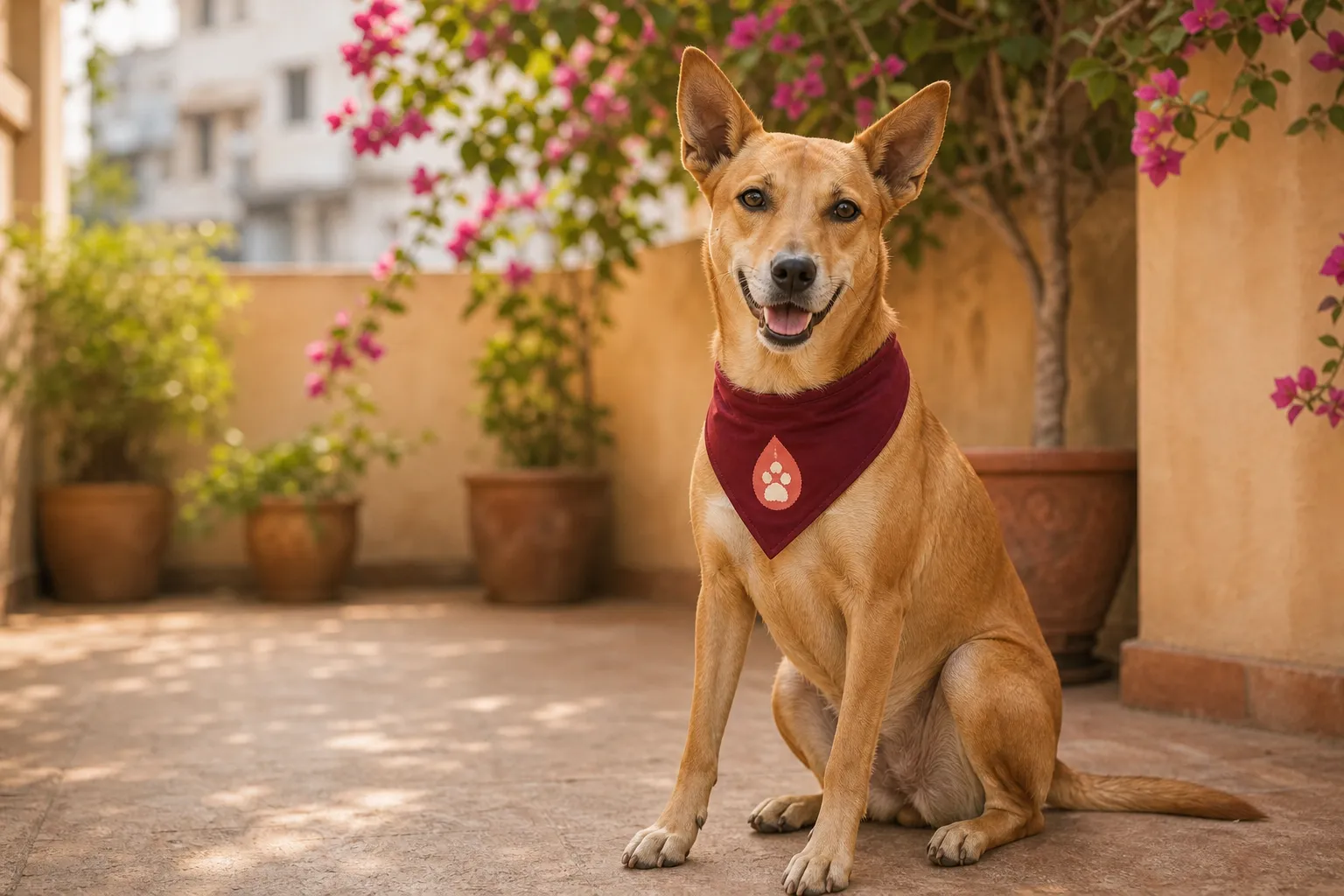 Asha, a Indie, wearing Cesalpino donor colours
